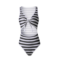 Halter Striped Swimwear