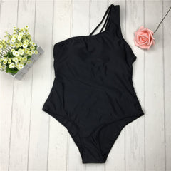 Black Bandage One Shoulder Swimsuit