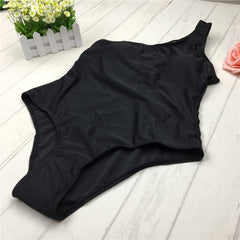 Black Bandage One Shoulder Swimsuit