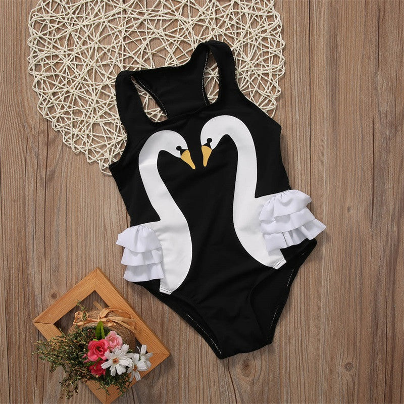 Kids Swimwear Swan Print