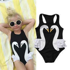 Kids Swimwear Swan Print