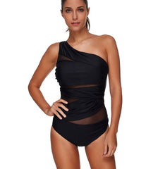 Black Mesh Bodysuit Swimwear