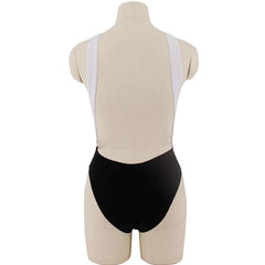 Backless White Black Pool Bathing