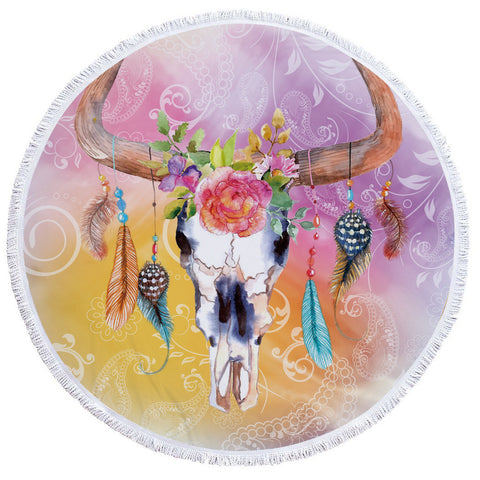 Deer Round Beach Towel