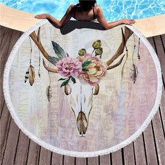 Deer Round Beach Towel