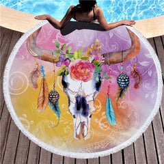 Deer Round Beach Towel